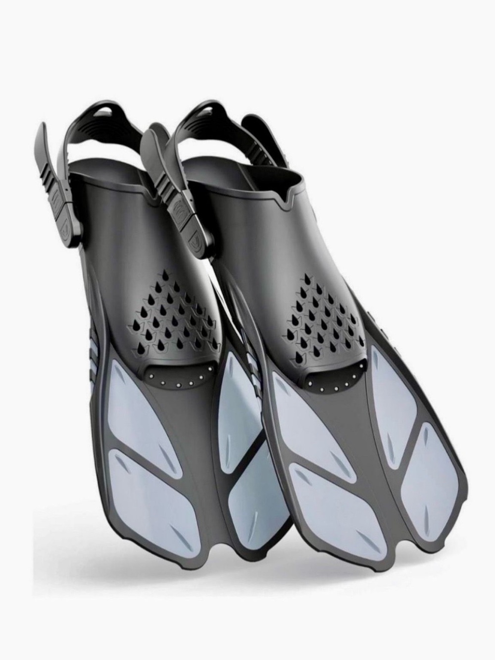 Greatever Snorkel Fins Adjustable Buckles  Swim Flippers S/M 4.5-8.5 #M3791